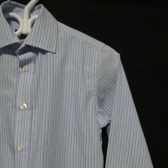 ANDREW FEZZA, size 12, striped button down dress shirt, GUC - Picture 5 of 16